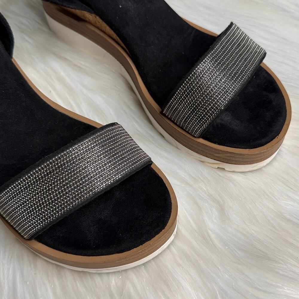 Vaneli Black Cedra Platform Wedge Sandals - Picture 2 of 8